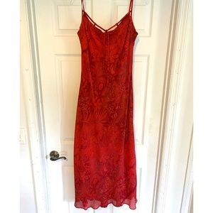 Red Mid-Length Flowy Dress